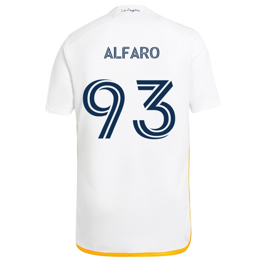 Niño Fútbol Camiseta Tony Alfaro #93 Blanco Amarillo 1ª Equipación 2024/25 Argentina