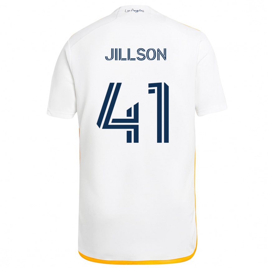 Niño Fútbol Camiseta Simon Jillson #41 Blanco Amarillo 1ª Equipación 2024/25 Argentina