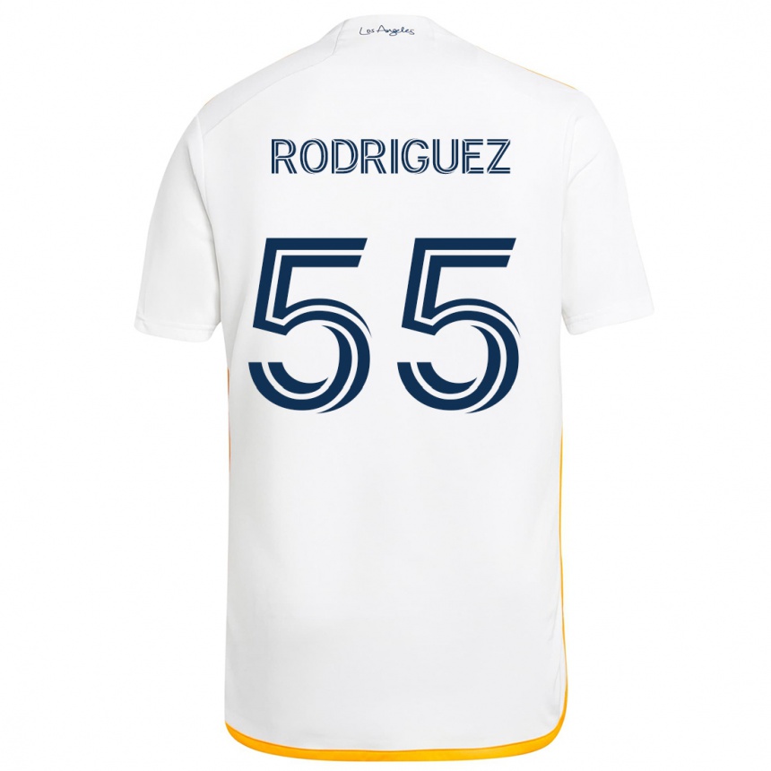 Niño Fútbol Camiseta Diego Rodriguez #55 Blanco Amarillo 1ª Equipación 2024/25 Argentina