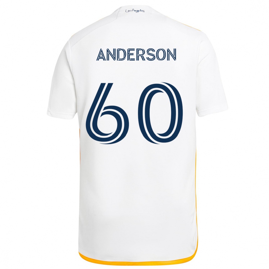 Niño Fútbol Camiseta Nolan Anderson #60 Blanco Amarillo 1ª Equipación 2024/25 Argentina