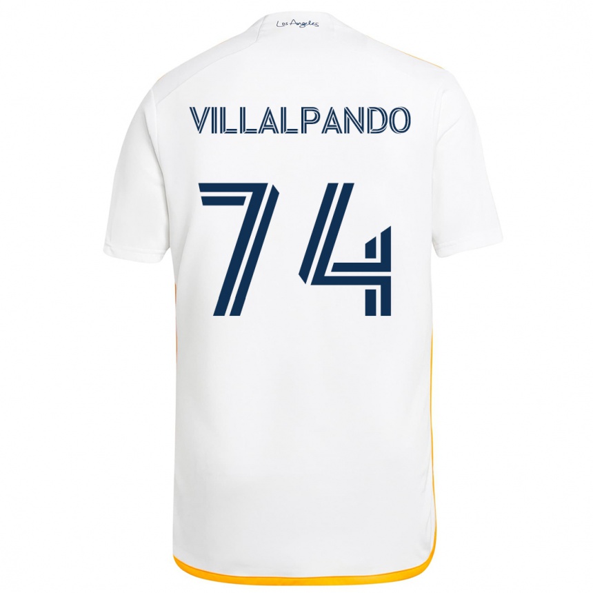 Niño Fútbol Camiseta Sergio Villalpando #74 Blanco Amarillo 1ª Equipación 2024/25 Argentina