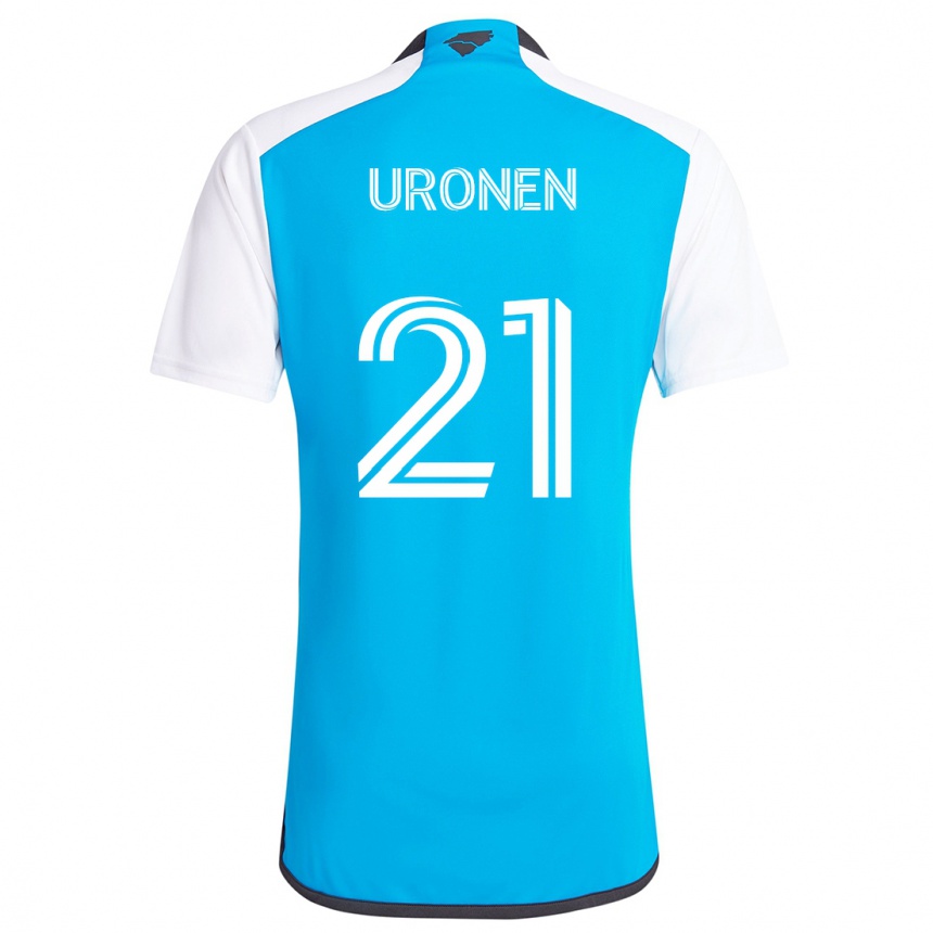 Niño Fútbol Camiseta Jere Uronen #21 Azul Blanco 1ª Equipación 2024/25 Argentina