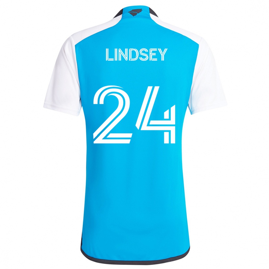 Niño Fútbol Camiseta Jaylin Lindsey #24 Azul Blanco 1ª Equipación 2024/25 Argentina