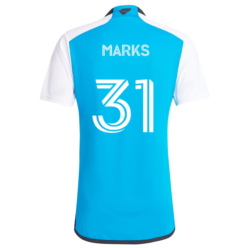 Niño Fútbol Camiseta George Marks #31 Azul Blanco 1ª Equipación 2024/25 Argentina