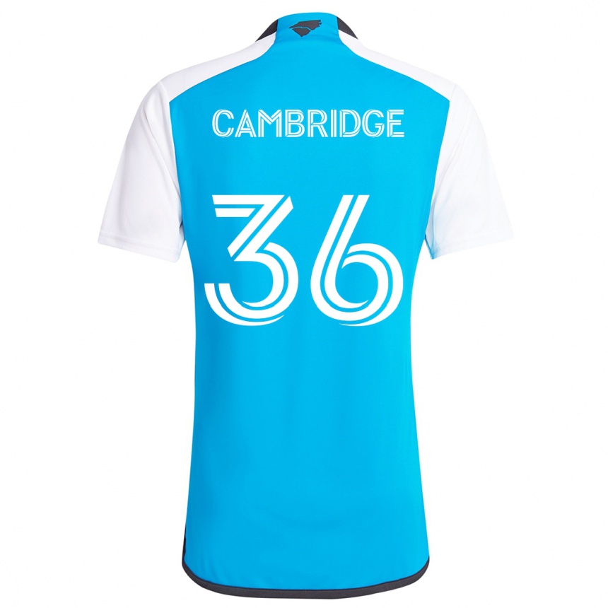 Niño Fútbol Camiseta Brandon Cambridge #36 Azul Blanco 1ª Equipación 2024/25 Argentina