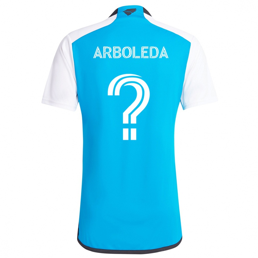 Niño Fútbol Camiseta Jeyden Arboleda #0 Azul Blanco 1ª Equipación 2024/25 Argentina