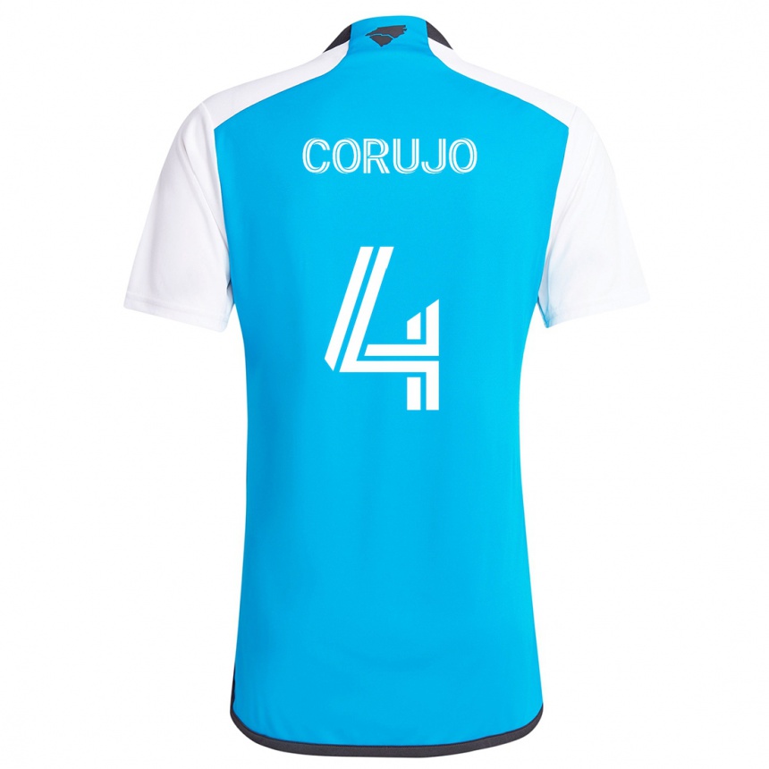 Niño Fútbol Camiseta Guzmán Corujo #4 Azul Blanco 1ª Equipación 2024/25 Argentina