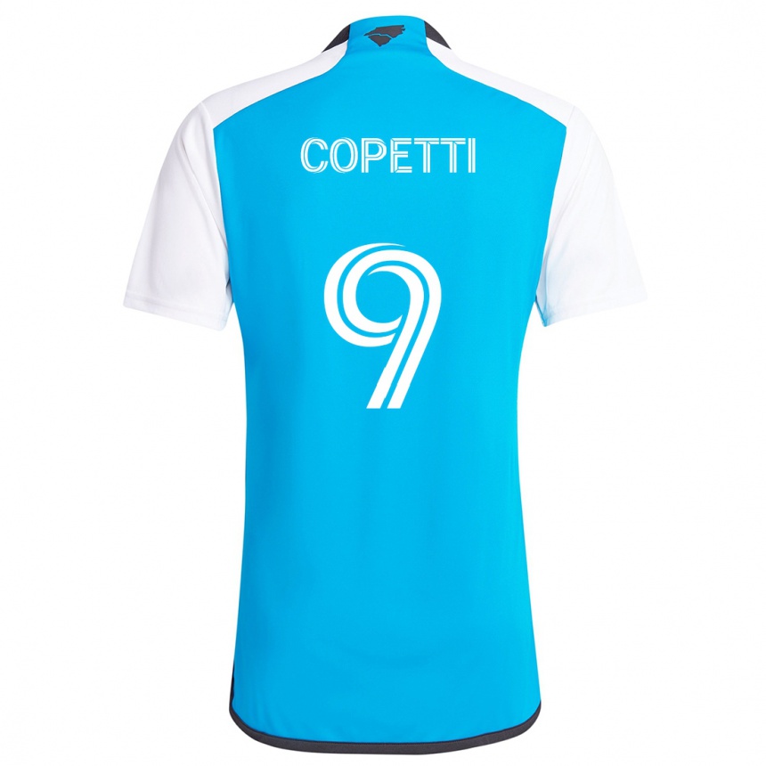 Niño Fútbol Camiseta Enzo Copetti #9 Azul Blanco 1ª Equipación 2024/25 Argentina