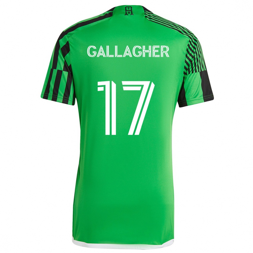 Niño Fútbol Camiseta Jon Gallagher #17 Verde Negro 1ª Equipación 2024/25 Argentina