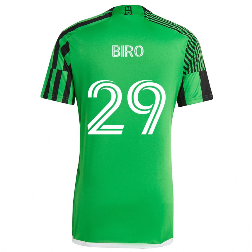 Niño Fútbol Camiseta Guilherme Biro #29 Verde Negro 1ª Equipación 2024/25 Argentina