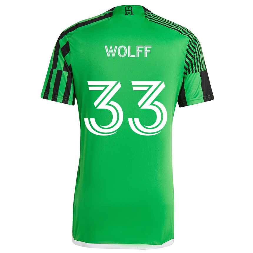 Niño Fútbol Camiseta Owen Wolff #33 Verde Negro 1ª Equipación 2024/25 Argentina