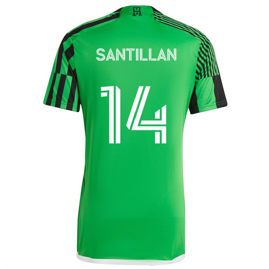 Niño Fútbol Camiseta Jonathan Santillan #14 Verde Negro 1ª Equipación 2024/25 Argentina