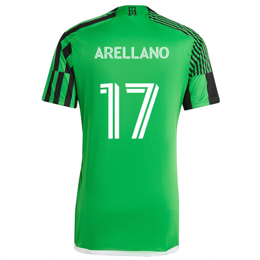 Niño Fútbol Camiseta Bryan Arellano #17 Verde Negro 1ª Equipación 2024/25 Argentina