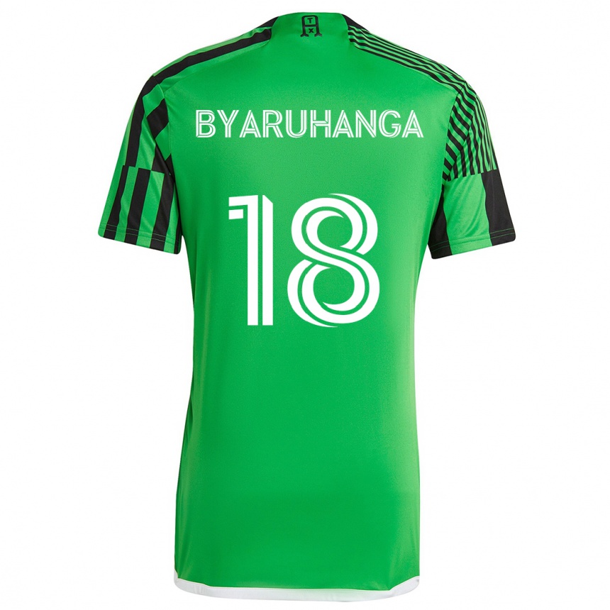 Niño Fútbol Camiseta Bobosi Byaruhanga #18 Verde Negro 1ª Equipación 2024/25 Argentina