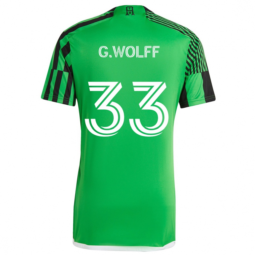 Niño Fútbol Camiseta Gavin Wolff #33 Verde Negro 1ª Equipación 2024/25 Argentina