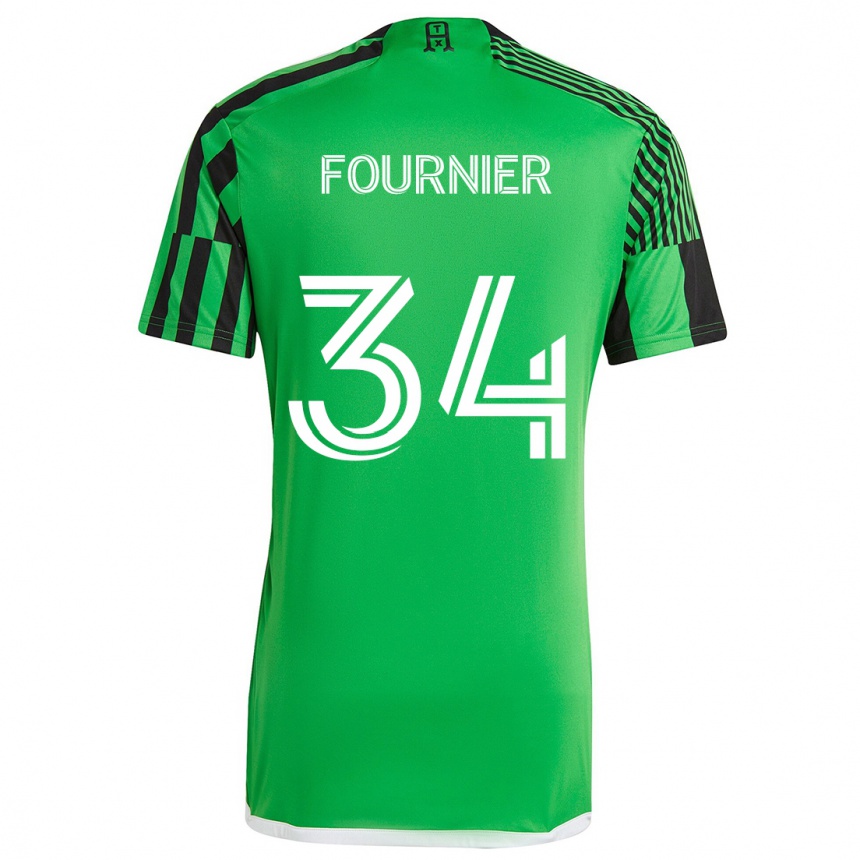 Niño Fútbol Camiseta Drake Fournier #34 Verde Negro 1ª Equipación 2024/25 Argentina