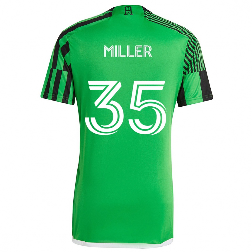 Niño Fútbol Camiseta Mason Miller #35 Verde Negro 1ª Equipación 2024/25 Argentina