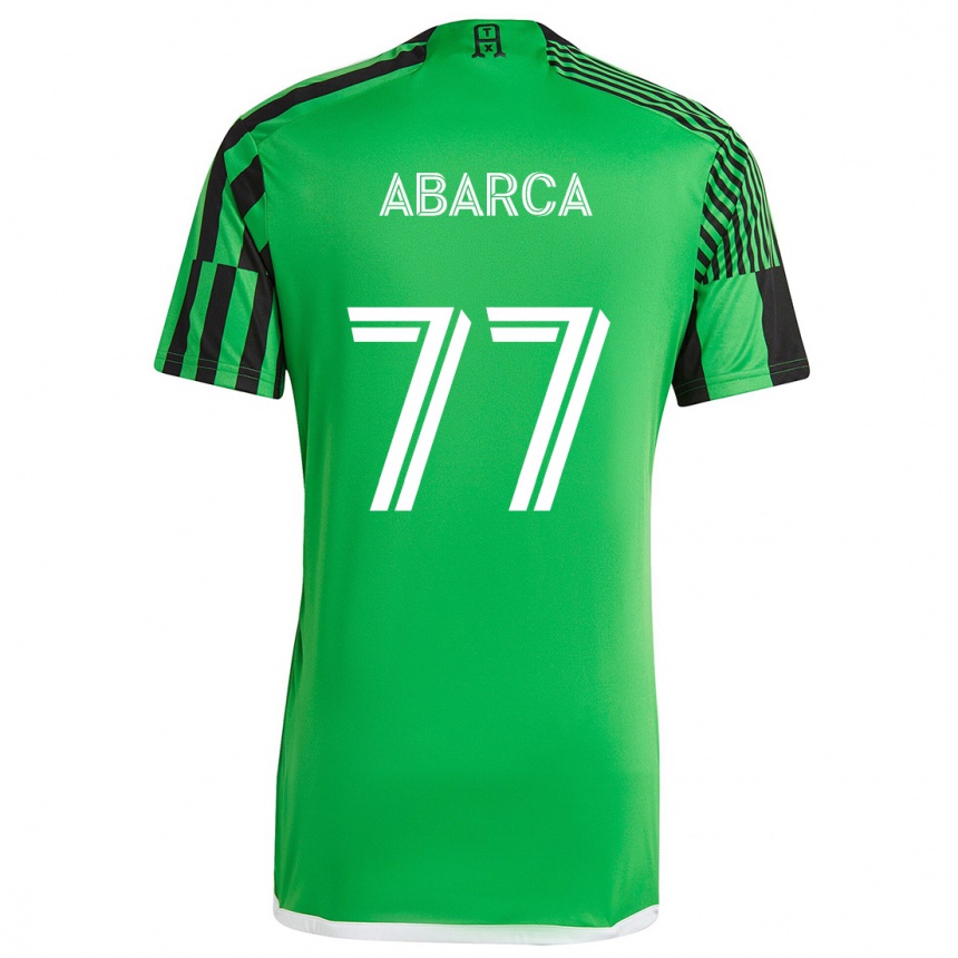 Niño Fútbol Camiseta Diego Abarca #77 Verde Negro 1ª Equipación 2024/25 Argentina