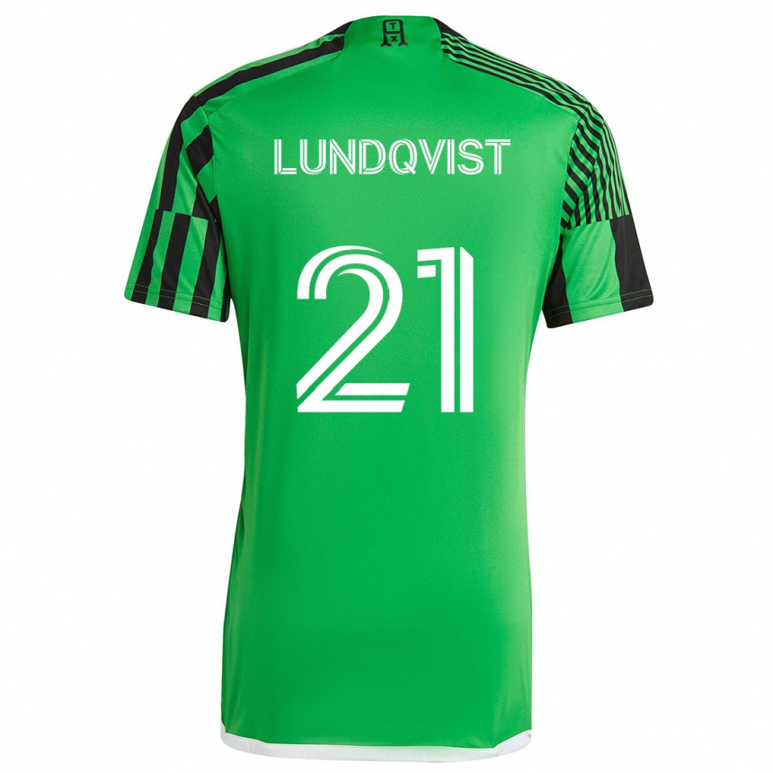 Niño Fútbol Camiseta Adam Lundqvist #21 Verde Negro 1ª Equipación 2024/25 Argentina