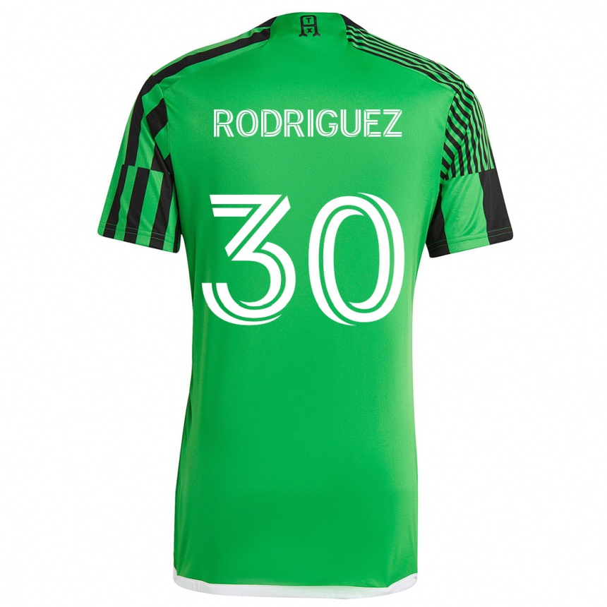 Niño Fútbol Camiseta Memo Rodríguez #30 Verde Negro 1ª Equipación 2024/25 Argentina