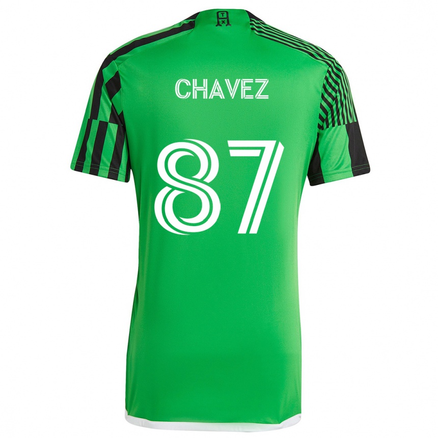 Niño Fútbol Camiseta Alfonso Ocampo-Chávez #87 Verde Negro 1ª Equipación 2024/25 Argentina