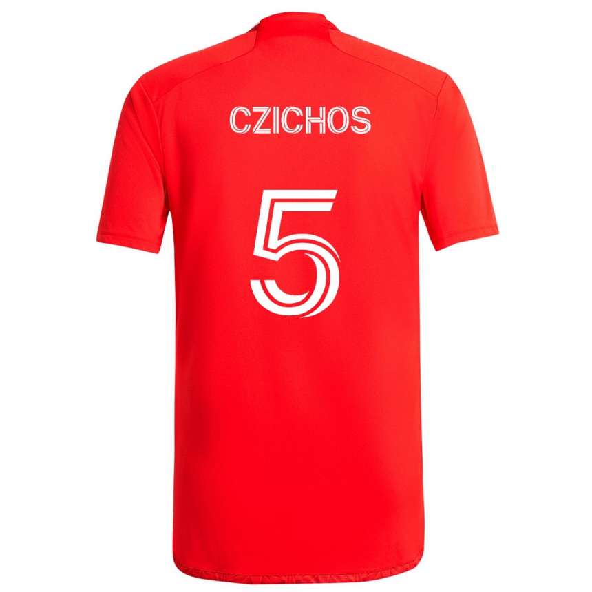 Niño Fútbol Camiseta Rafael Czichos #5 Rojo Blanco 1ª Equipación 2024/25 Argentina