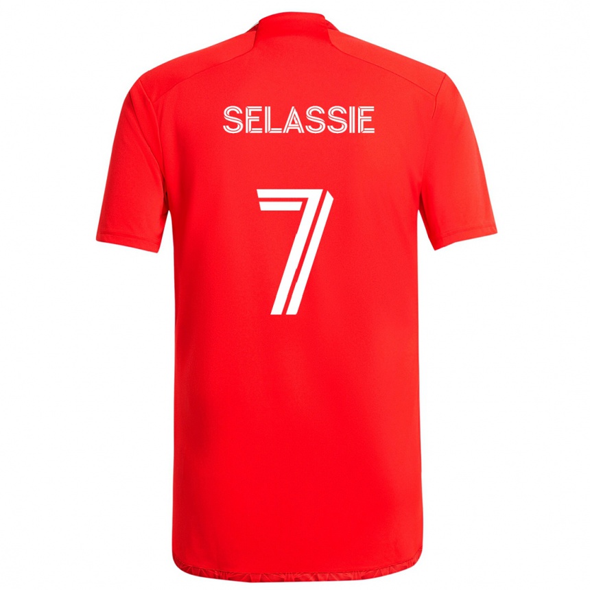 Niño Fútbol Camiseta Maren Haile-Selassie #7 Rojo Blanco 1ª Equipación 2024/25 Argentina