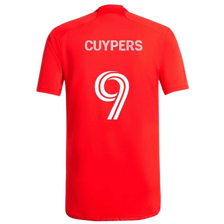 Niño Fútbol Camiseta Hugo Cuypers #9 Rojo Blanco 1ª Equipación 2024/25 Argentina