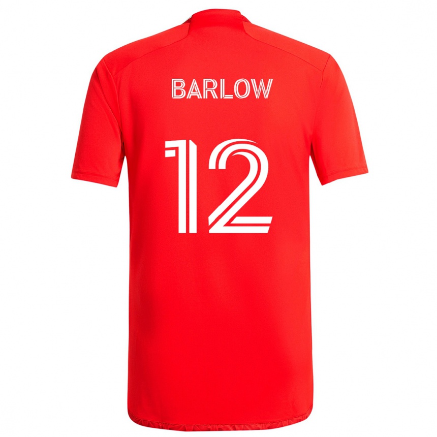 Niño Fútbol Camiseta Tom Barlow #12 Rojo Blanco 1ª Equipación 2024/25 Argentina