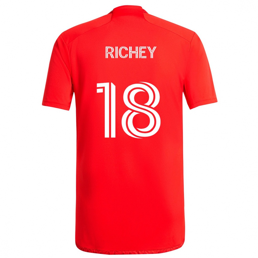 Niño Fútbol Camiseta Spencer Richey #18 Rojo Blanco 1ª Equipación 2024/25 Argentina