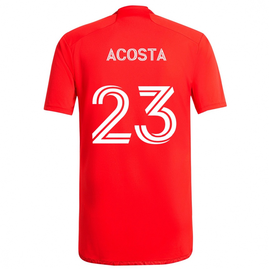 Niño Fútbol Camiseta Kellyn Acosta #23 Rojo Blanco 1ª Equipación 2024/25 Argentina