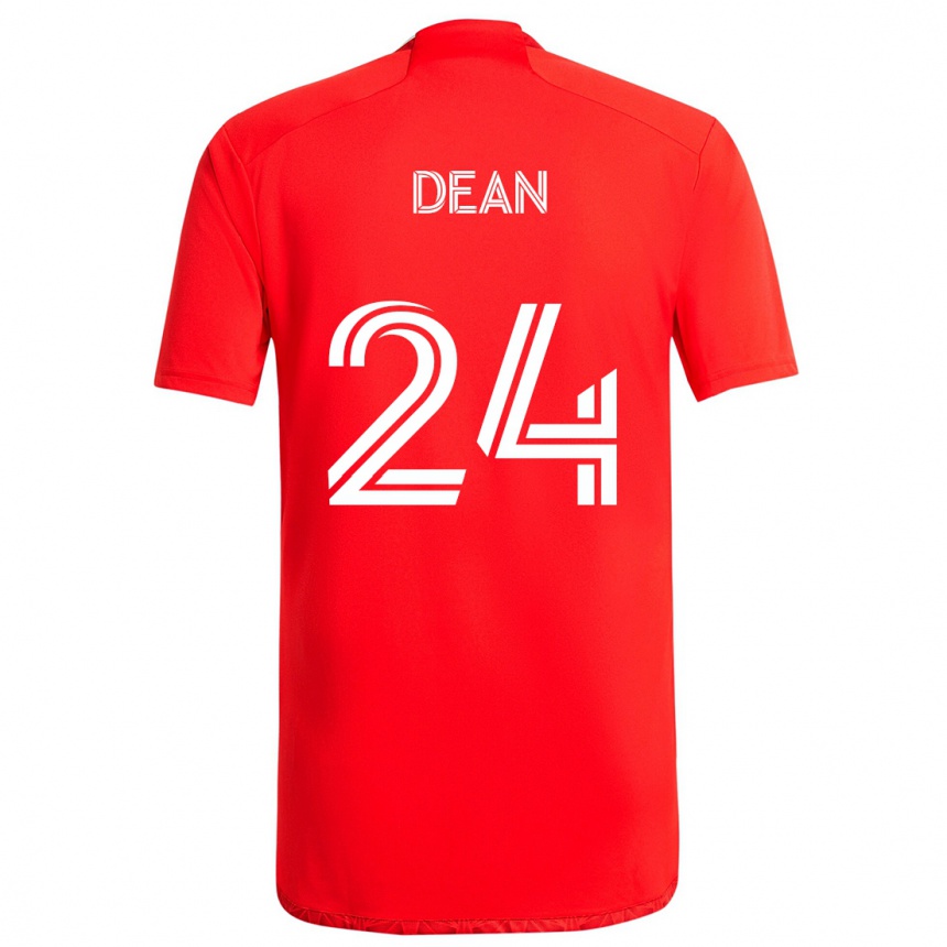 Niño Fútbol Camiseta Jonathan Dean #24 Rojo Blanco 1ª Equipación 2024/25 Argentina