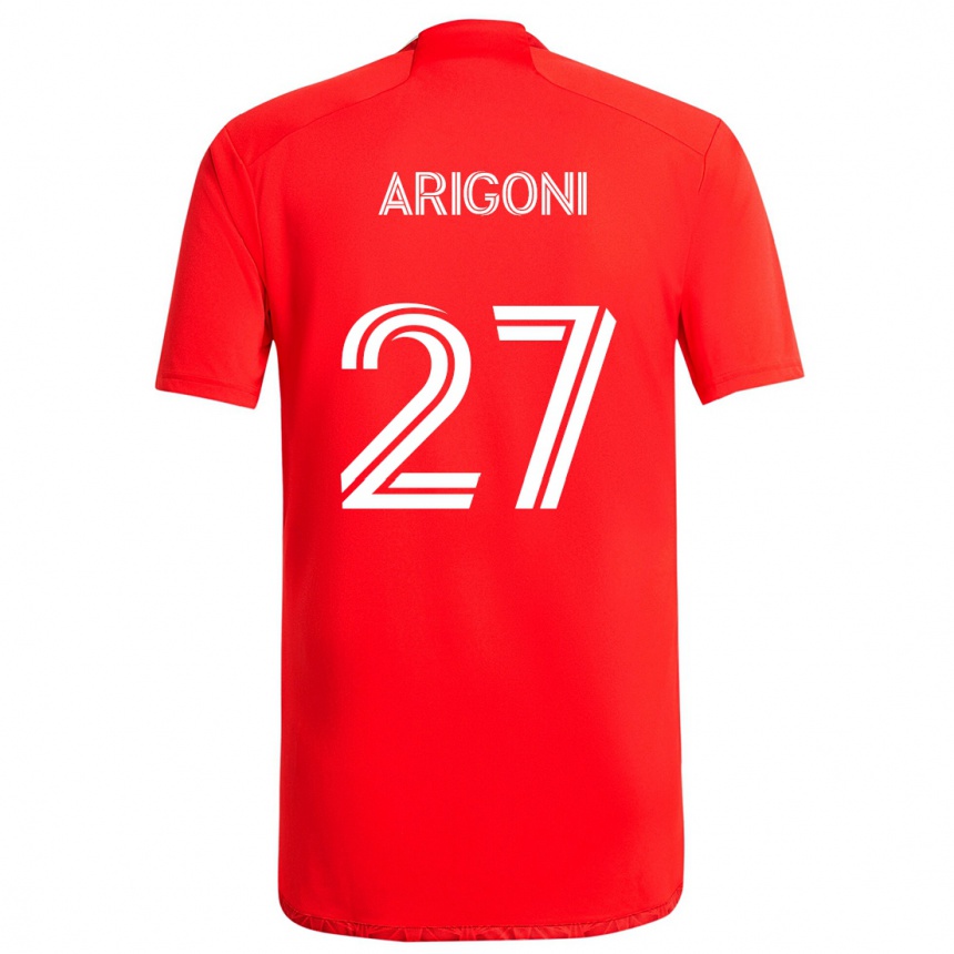 Niño Fútbol Camiseta Allan Arigoni #27 Rojo Blanco 1ª Equipación 2024/25 Argentina