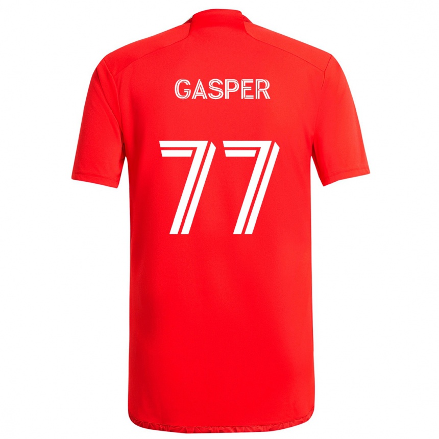 Niño Fútbol Camiseta Chase Gasper #77 Rojo Blanco 1ª Equipación 2024/25 Argentina