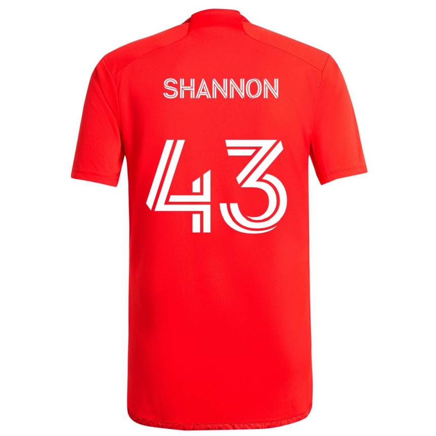 Niño Fútbol Camiseta Jaylen Shannon #43 Rojo Blanco 1ª Equipación 2024/25 Argentina