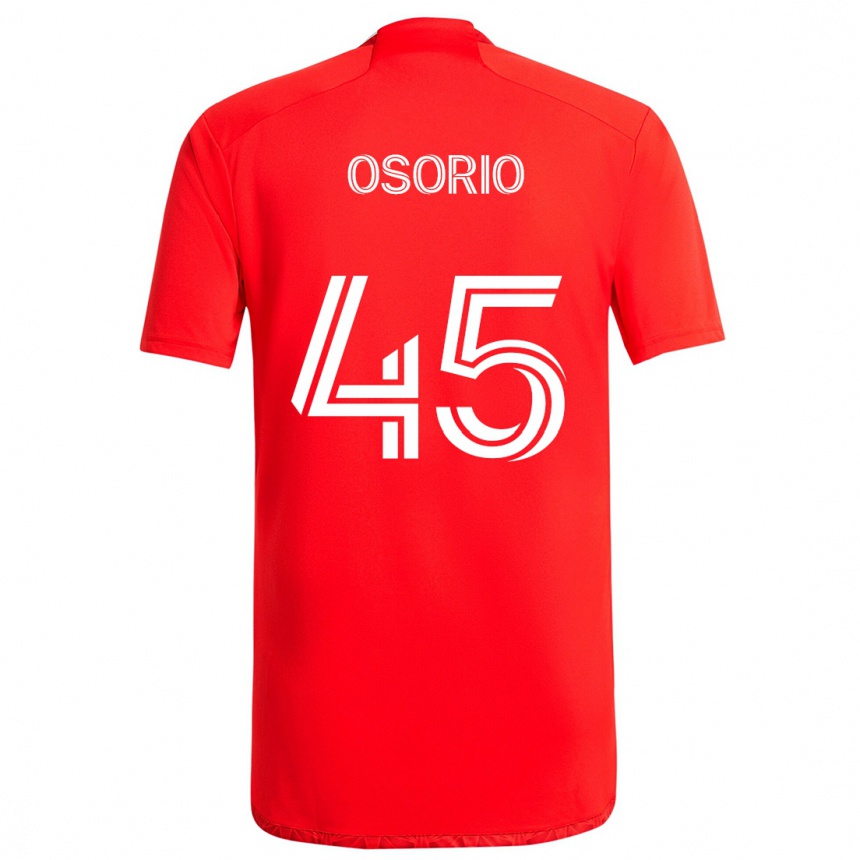 Niño Fútbol Camiseta Harold Osorio #45 Rojo Blanco 1ª Equipación 2024/25 Argentina