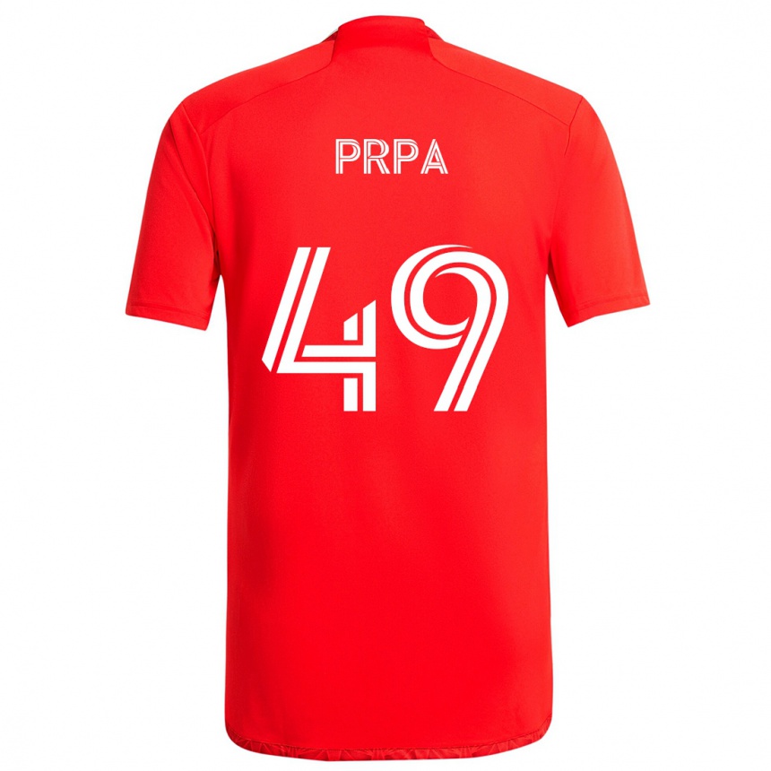 Niño Fútbol Camiseta Luka Prpa #49 Rojo Blanco 1ª Equipación 2024/25 Argentina