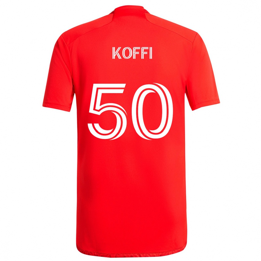 Niño Fútbol Camiseta Christian Koffi #50 Rojo Blanco 1ª Equipación 2024/25 Argentina