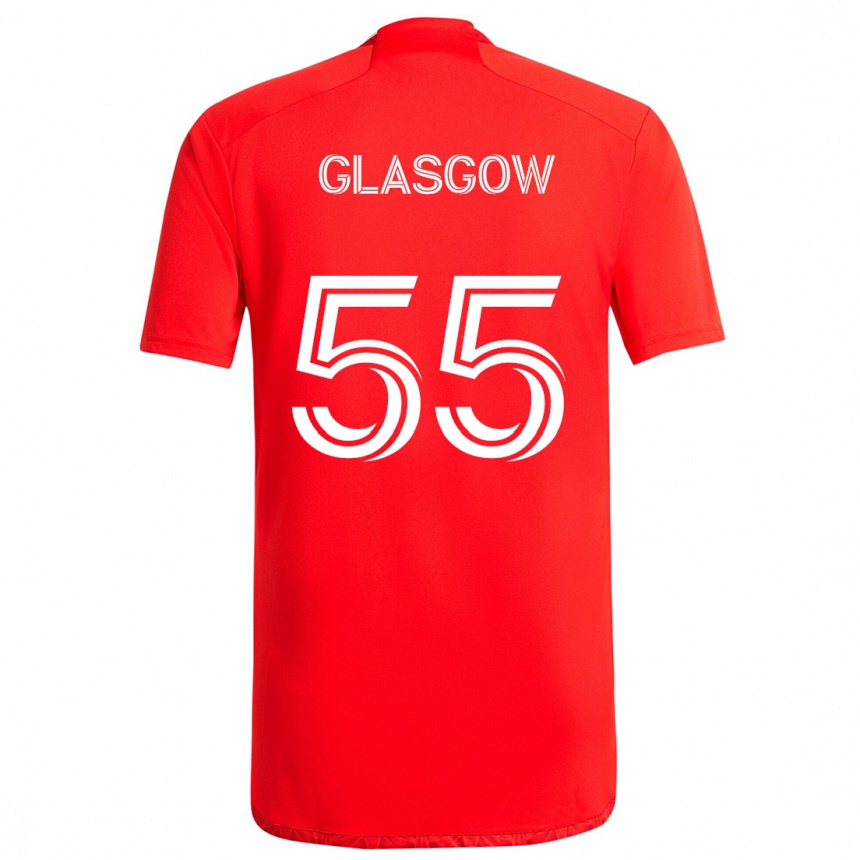 Niño Fútbol Camiseta Omari Glasgow #55 Rojo Blanco 1ª Equipación 2024/25 Argentina