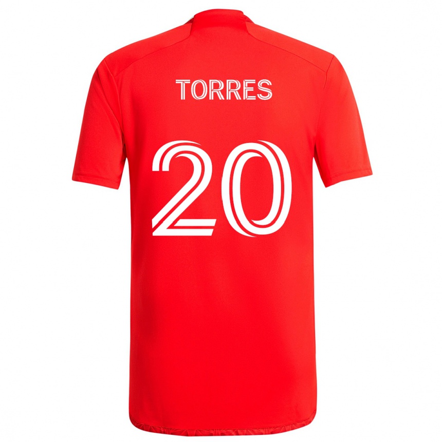 Niño Fútbol Camiseta Jairo Torres #20 Rojo Blanco 1ª Equipación 2024/25 Argentina