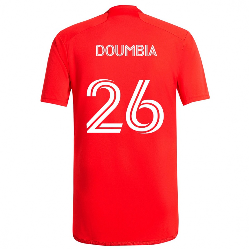 Niño Fútbol Camiseta Ousmane Doumbia #26 Rojo Blanco 1ª Equipación 2024/25 Argentina