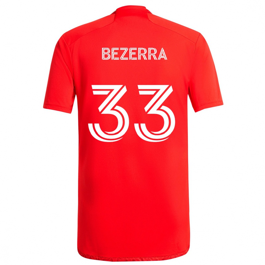 Niño Fútbol Camiseta Victor Bezerra #33 Rojo Blanco 1ª Equipación 2024/25 Argentina