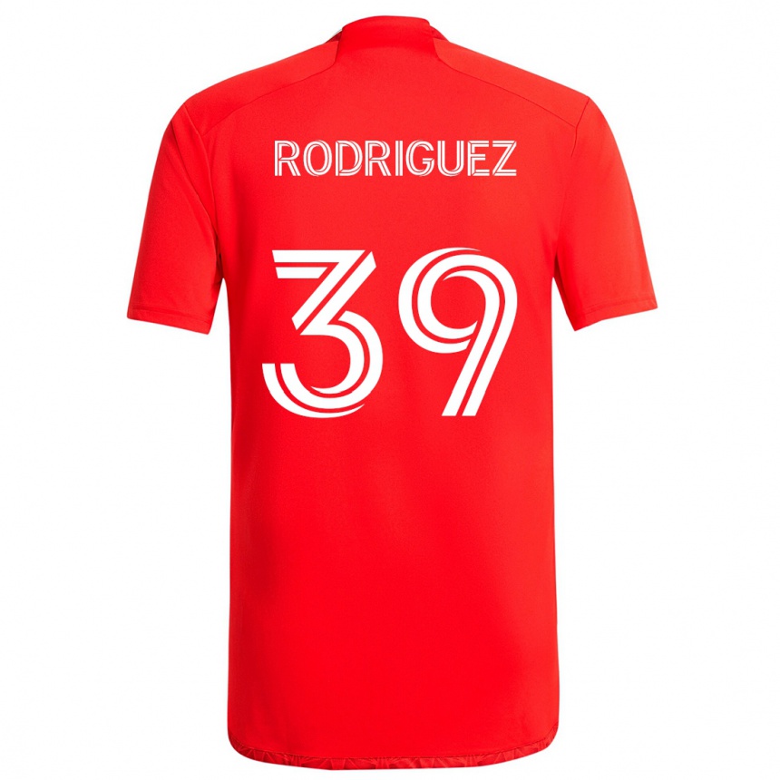 Niño Fútbol Camiseta Allan Rodriguez #39 Rojo Blanco 1ª Equipación 2024/25 Argentina