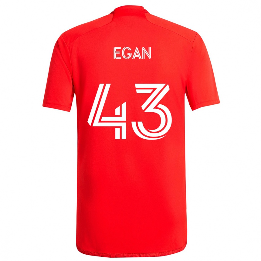 Niño Fútbol Camiseta Noah Egan #43 Rojo Blanco 1ª Equipación 2024/25 Argentina