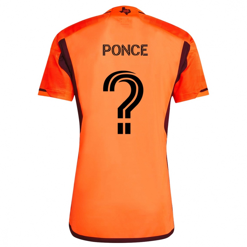 Niño Fútbol Camiseta Ezequiel Ponce #0 Naranja Negro 1ª Equipación 2024/25 Argentina