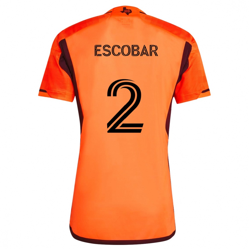 Niño Fútbol Camiseta Franco Escobar #2 Naranja Negro 1ª Equipación 2024/25 Argentina