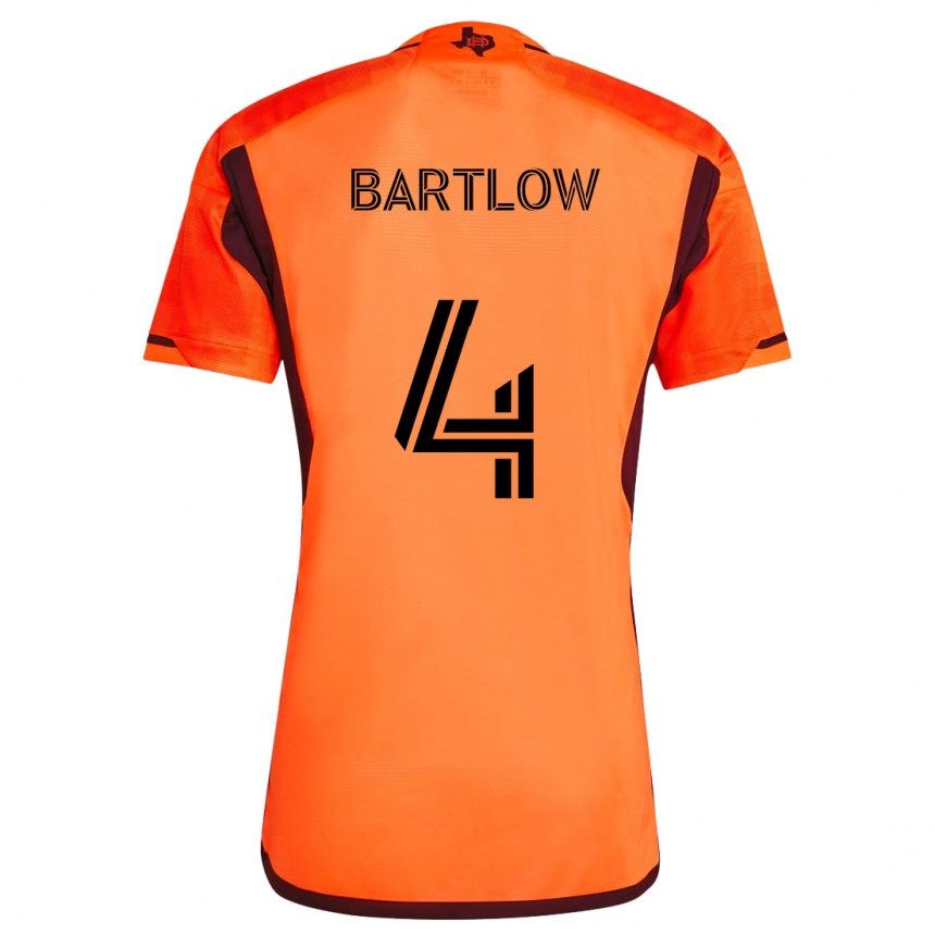 Niño Fútbol Camiseta Ethan Bartlow #4 Naranja Negro 1ª Equipación 2024/25 Argentina