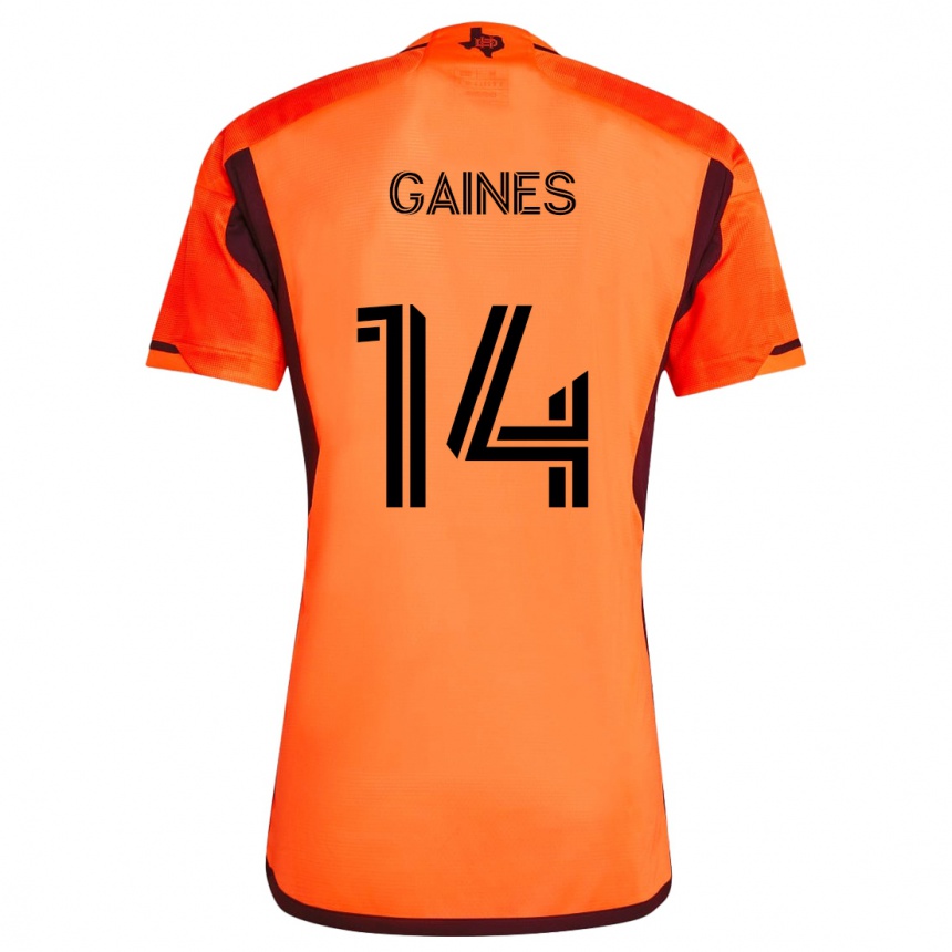 Niño Fútbol Camiseta Mckinze Gaines #14 Naranja Negro 1ª Equipación 2024/25 Argentina