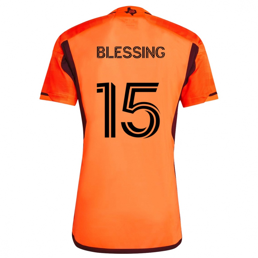 Niño Fútbol Camiseta Latif Blessing #15 Naranja Negro 1ª Equipación 2024/25 Argentina