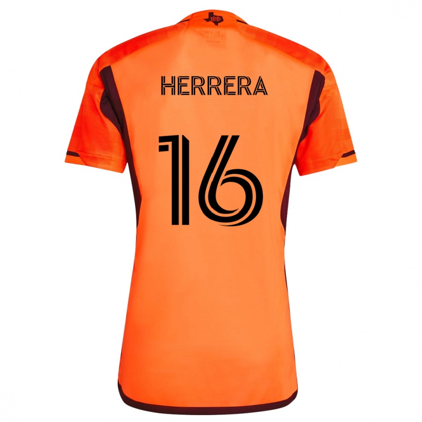 Niño Fútbol Camiseta Héctor Herrera #16 Naranja Negro 1ª Equipación 2024/25 Argentina